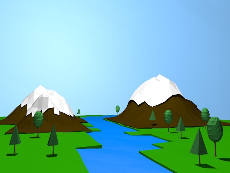 Low Poly landscape 3d model