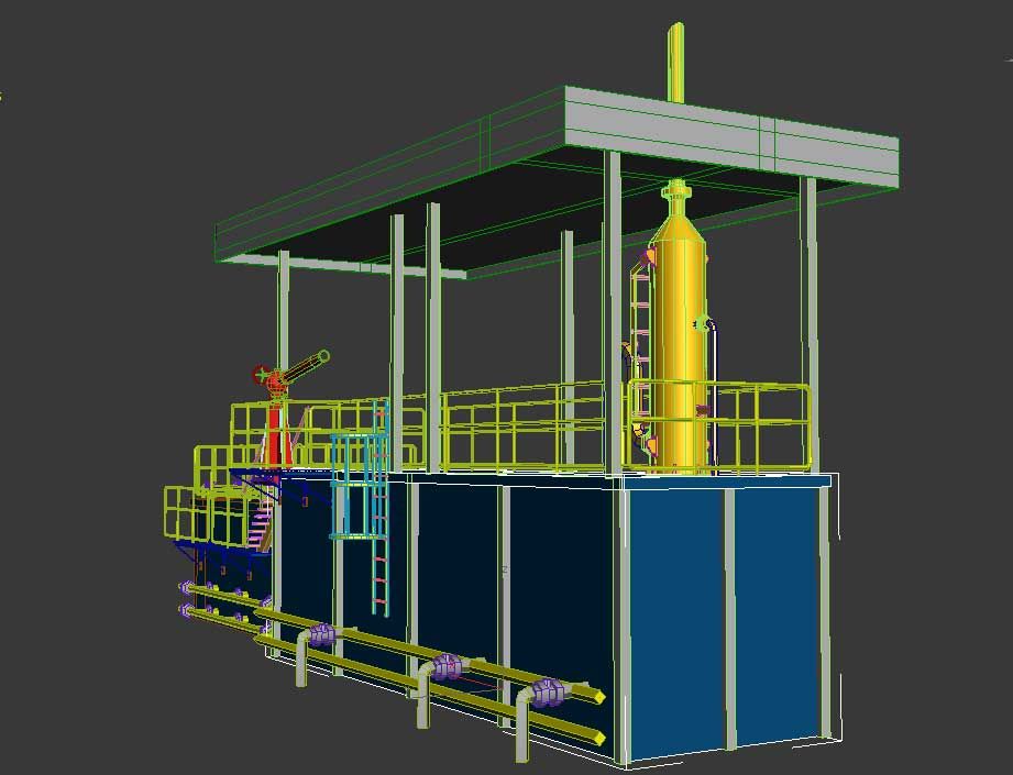 Schlammtank mit Gas Buster 3d model