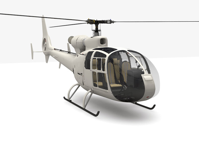 Aerospatiale Gazelle Helicopter 3d model