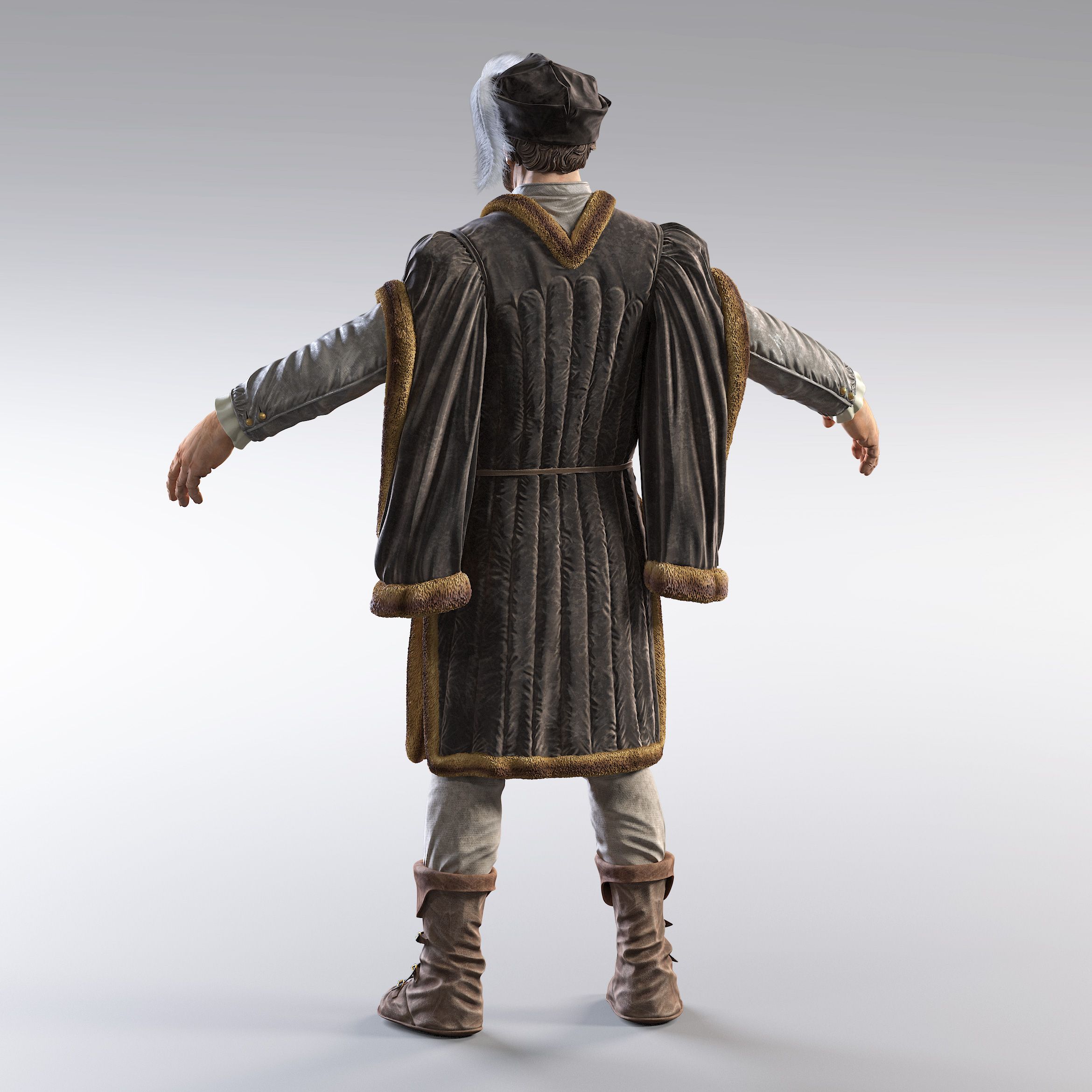 Mittelalterlicher Kaufmann royalty-free 3d model - Preview no. 3