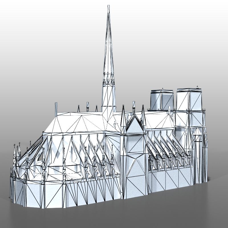 Notre Dame de Paris royalty-free 3d model - Preview no. 13