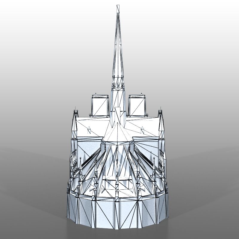 Notre Dame de Paris royalty-free 3d model - Preview no. 12