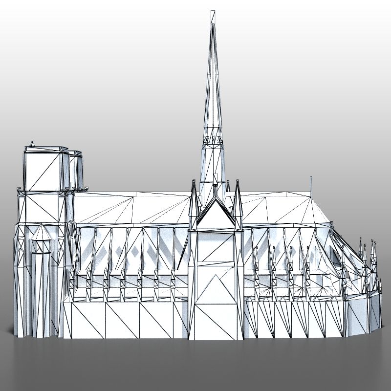 Notre Dame de Paris royalty-free 3d model - Preview no. 10