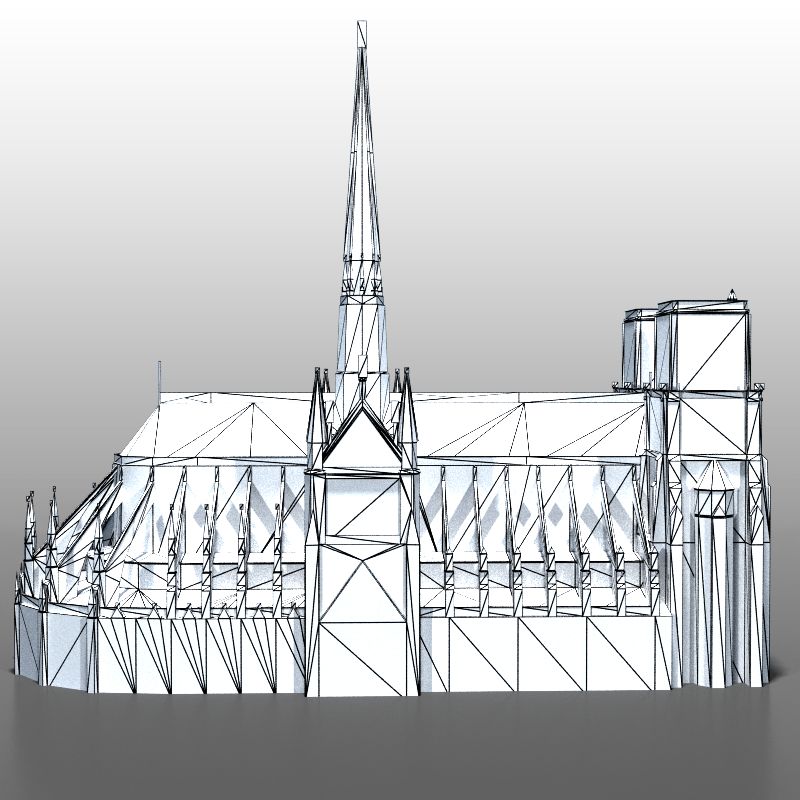 Notre Dame de Paris royalty-free 3d model - Preview no. 14