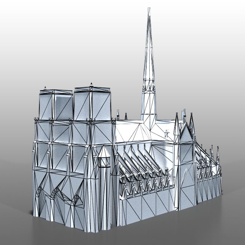 Notre Dame de Paris royalty-free 3d model - Preview no. 9