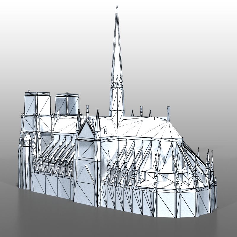 Notre Dame de Paris royalty-free 3d model - Preview no. 11