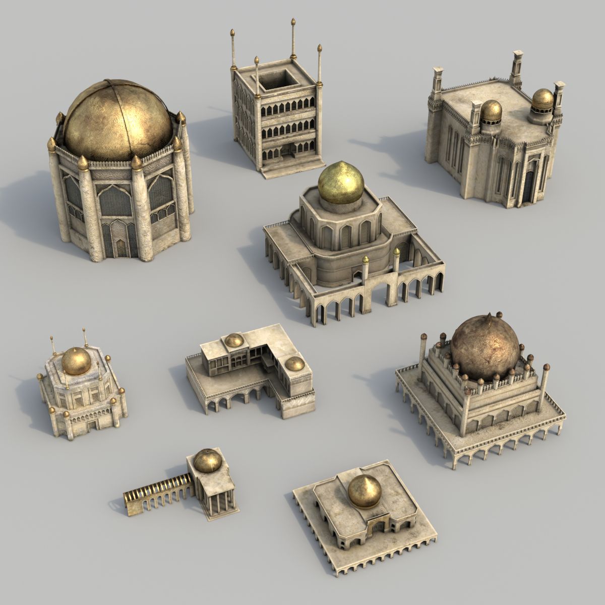 Arabian city - courtyard buildings 3d model