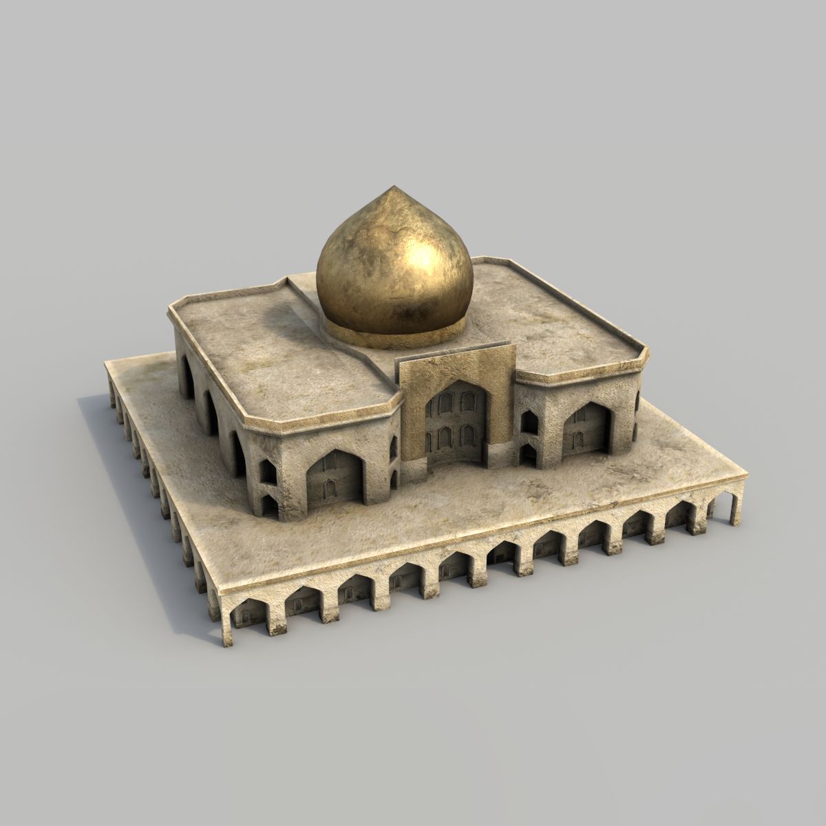 Arabian city - courtyard building 3d model