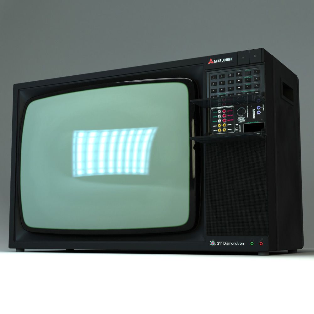 1990s Mitsubisthi CRT television set 3d model