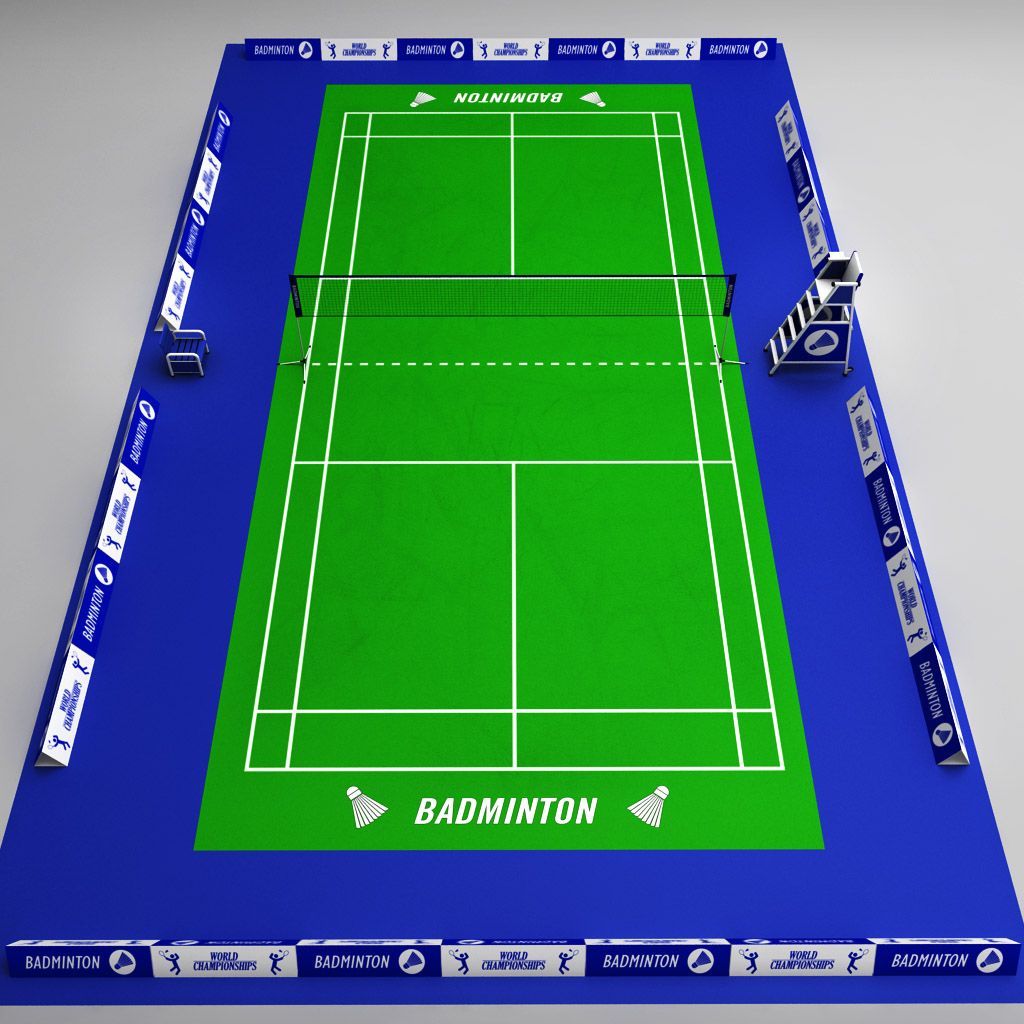 Badminton court arena 3d model