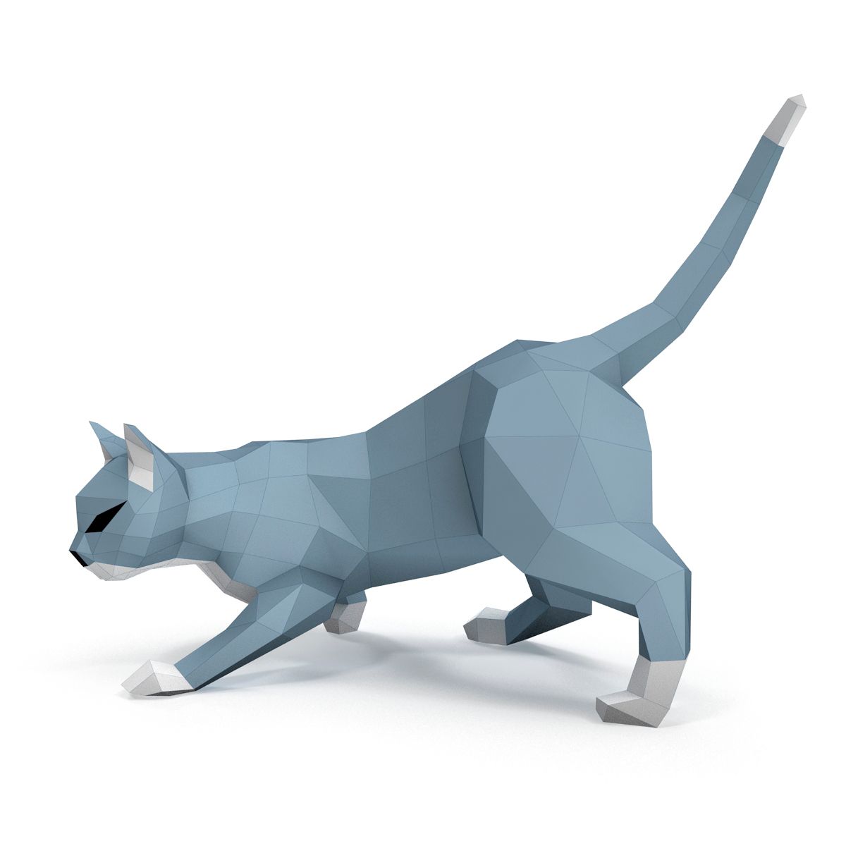 Hunting Cat Paper 3d model