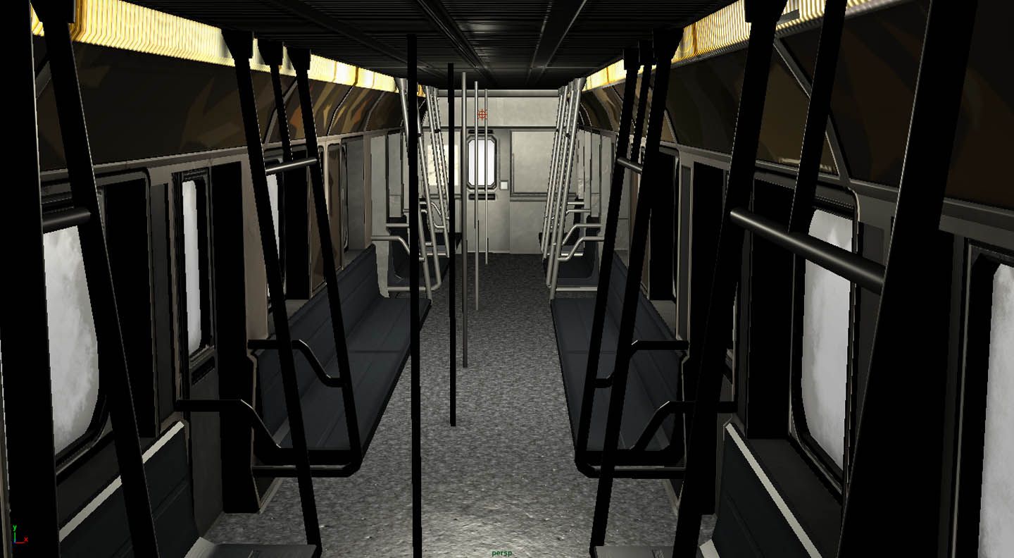 U-Bahn Zuginnenraum royalty-free 3d model - Preview no. 8