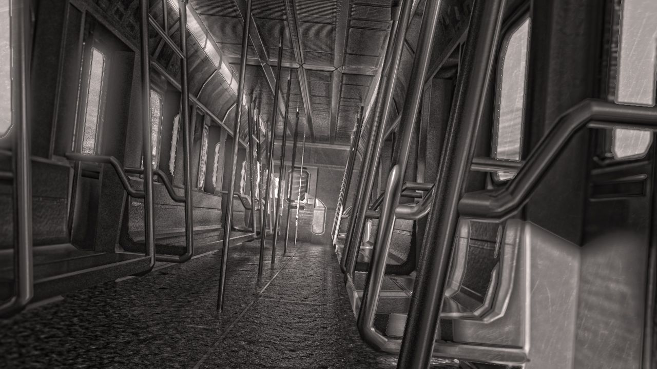 Interior do trem do metrô 3d model