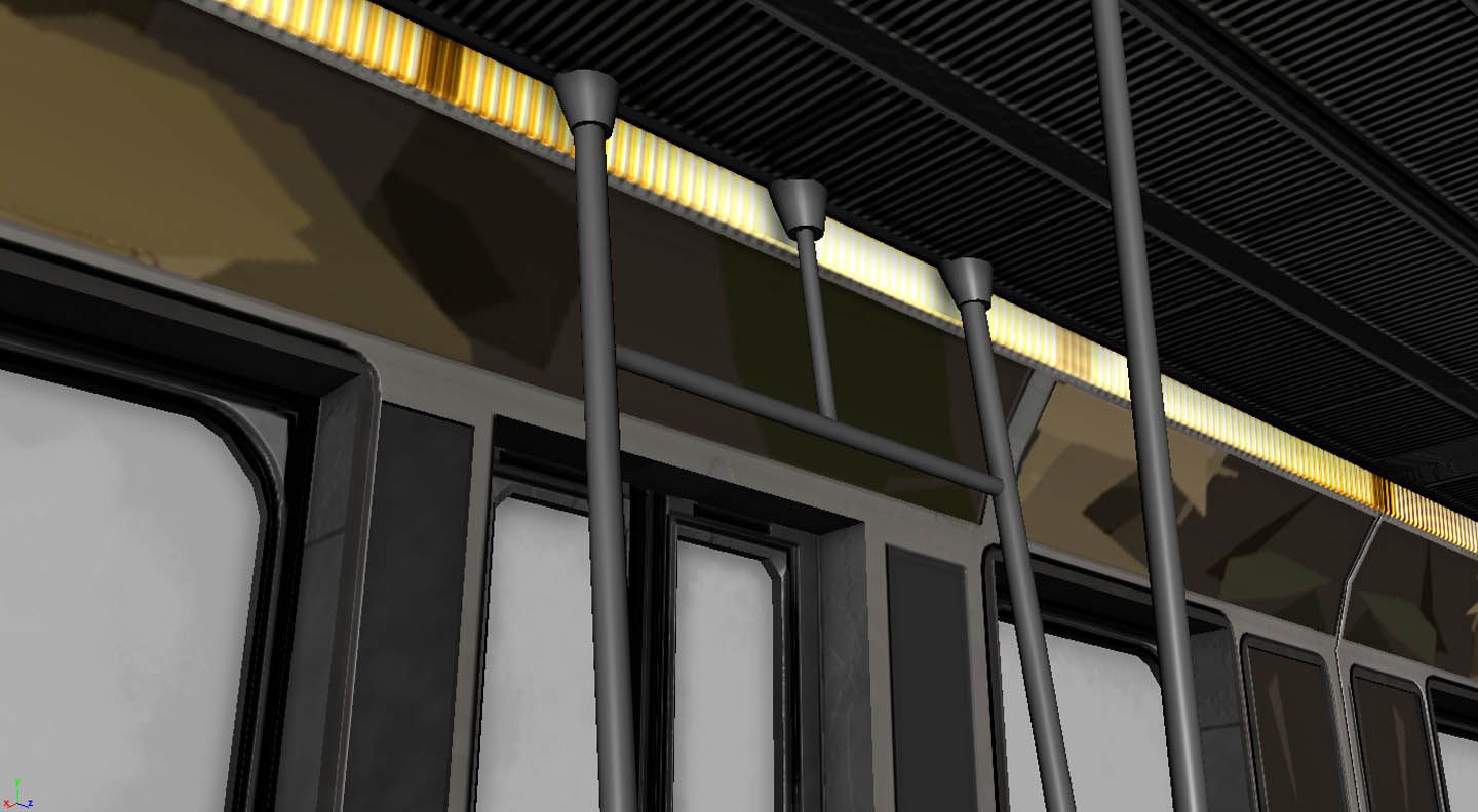 U-Bahn Zuginnenraum royalty-free 3d model - Preview no. 4