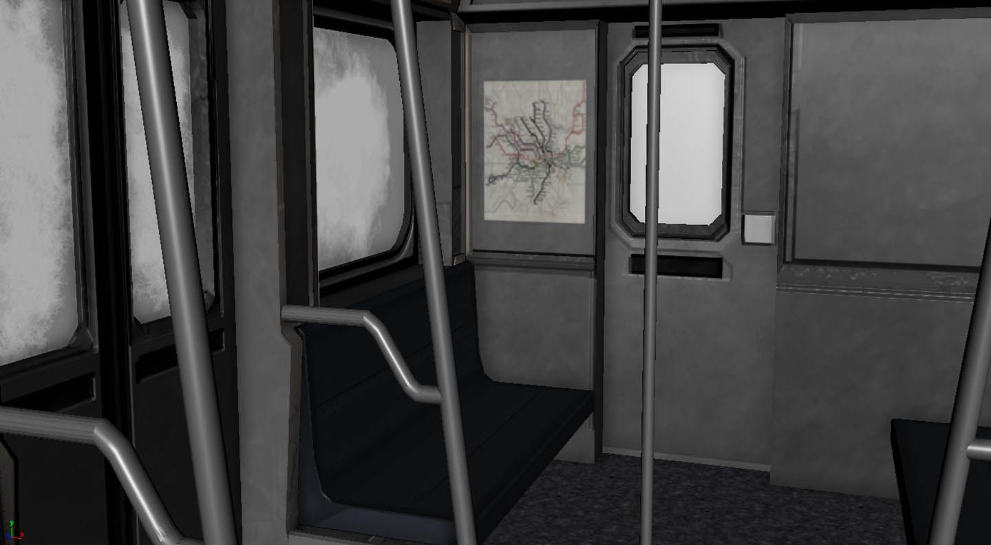 U-Bahn Zuginnenraum royalty-free 3d model - Preview no. 5