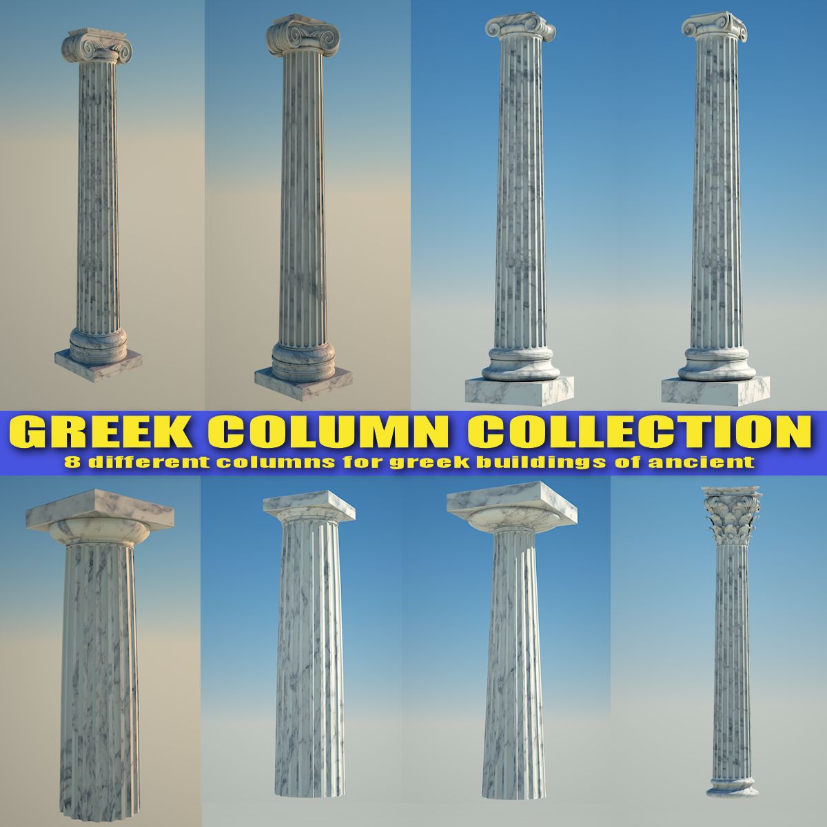 Griechische Säulensammlung 3d model