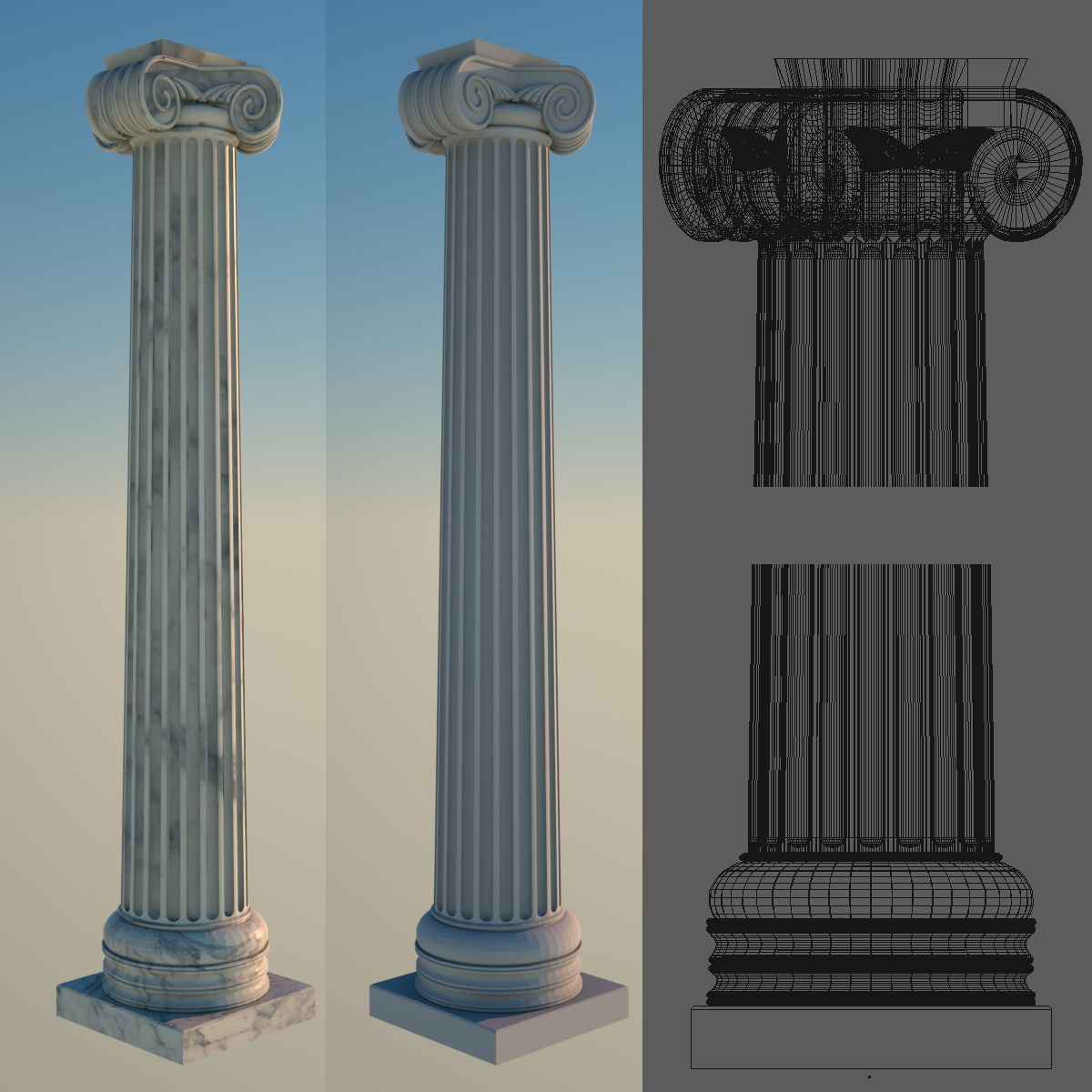 Griechische Säulensammlung royalty-free 3d model - Preview no. 4