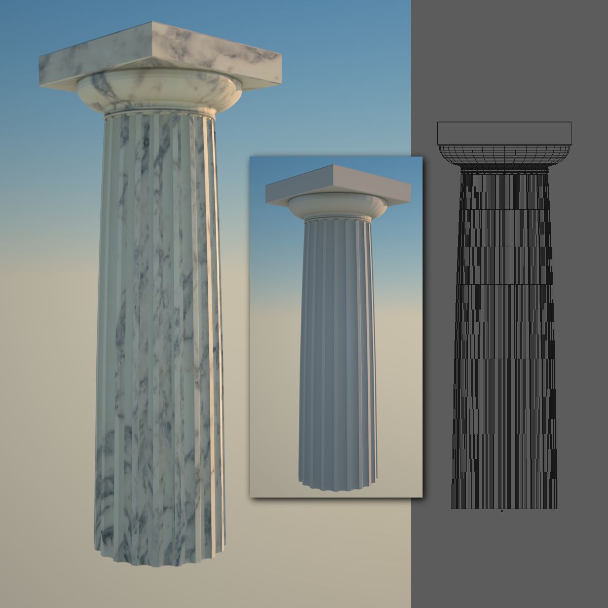 Griechische Säulensammlung royalty-free 3d model - Preview no. 10