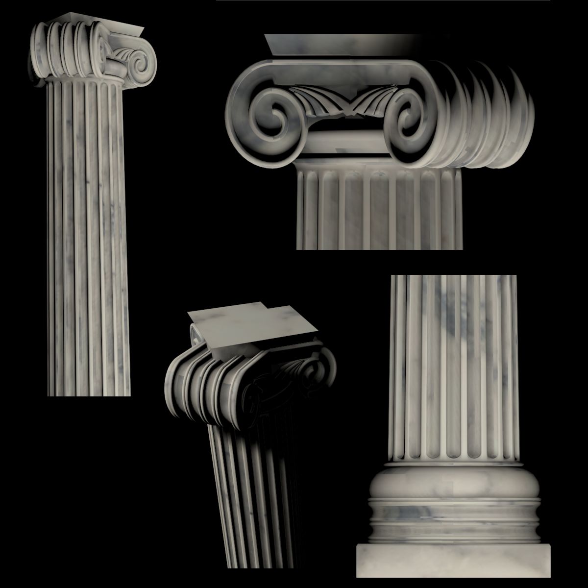 Griechische Säulensammlung royalty-free 3d model - Preview no. 6