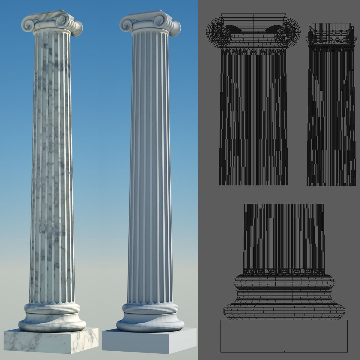 Griechische Säulensammlung royalty-free 3d model - Preview no. 7