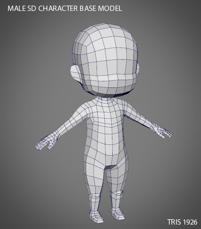 Modelo Low Poly Male Character Base Low 3d model