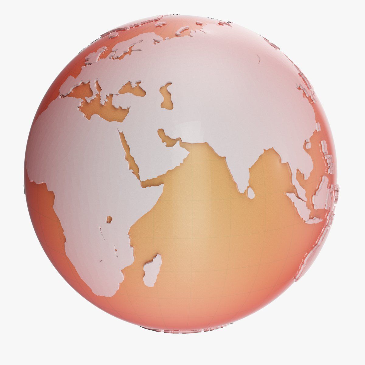 Globe red and white 3d model