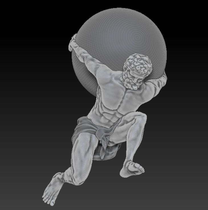 Atlas statue 3d model