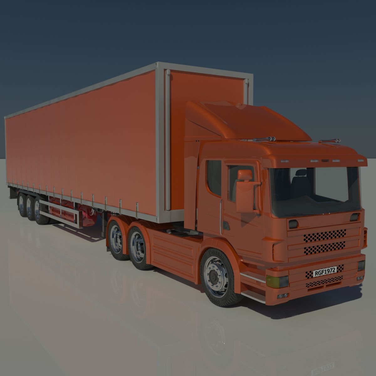 Trattore e rimorchi del camion 3d model