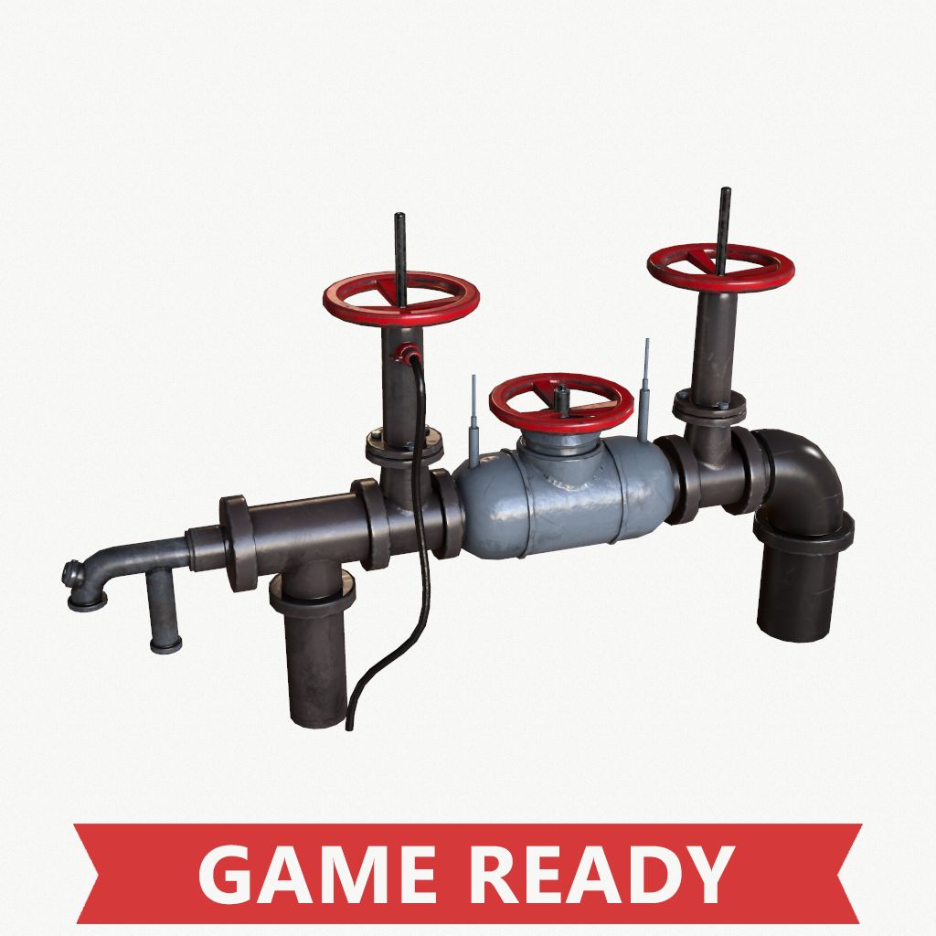 Industrial Wellhead with Valve 3d model