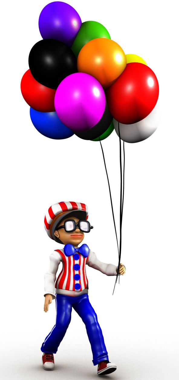 Verkäufer Ballons Cartoon 3d model