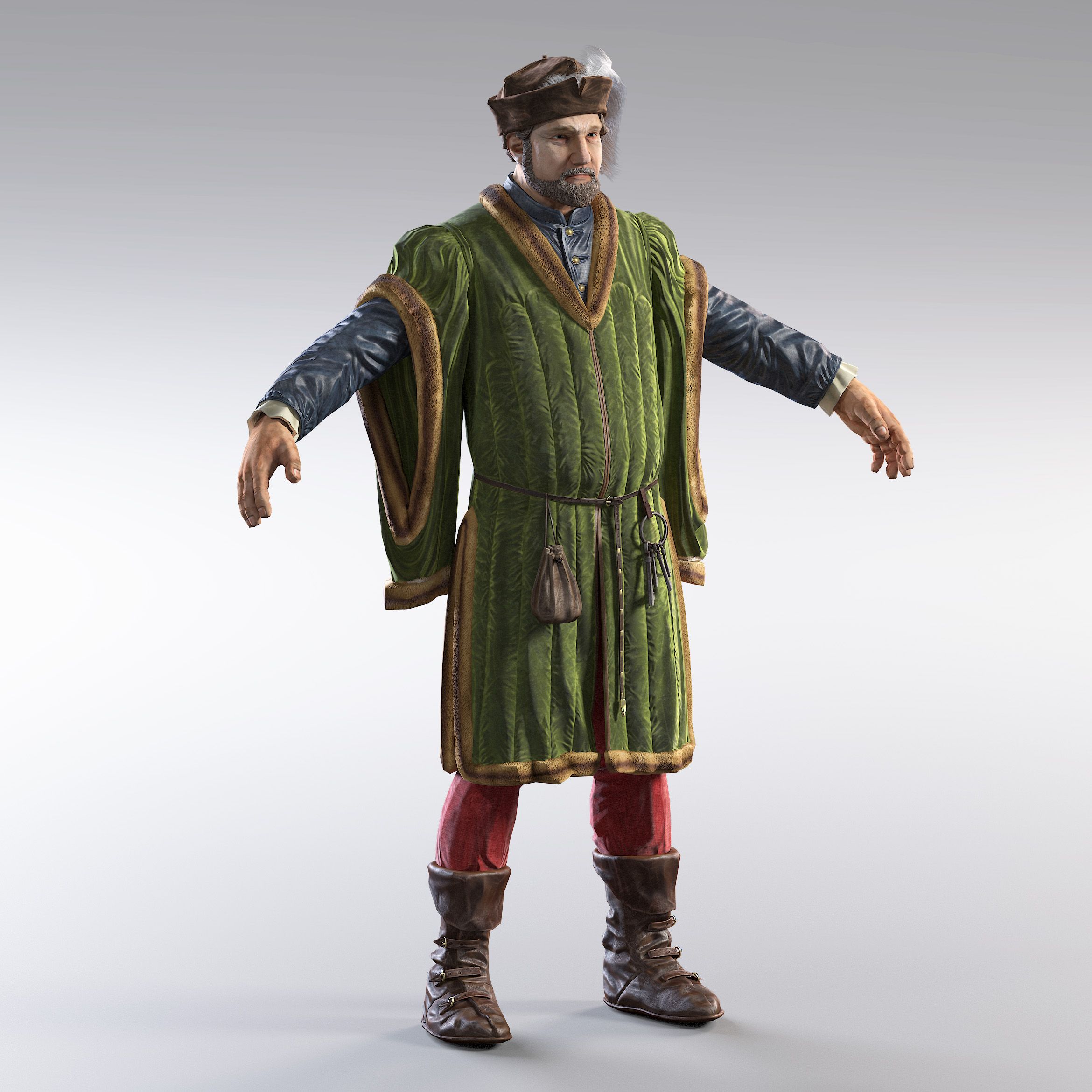 Mittelalterlicher Kaufmann (Lowpoly-Version) 3d model