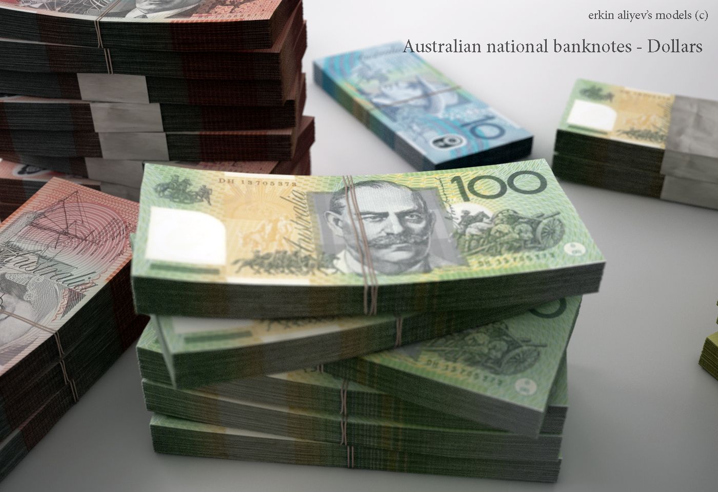 Australian-Dollars 3d model