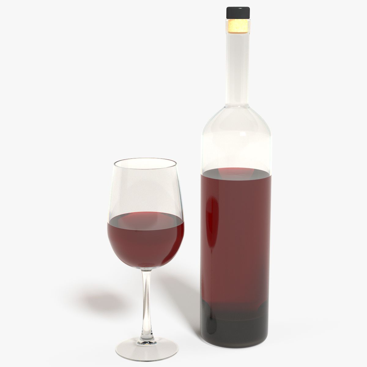 Glas und Flasche 3d model