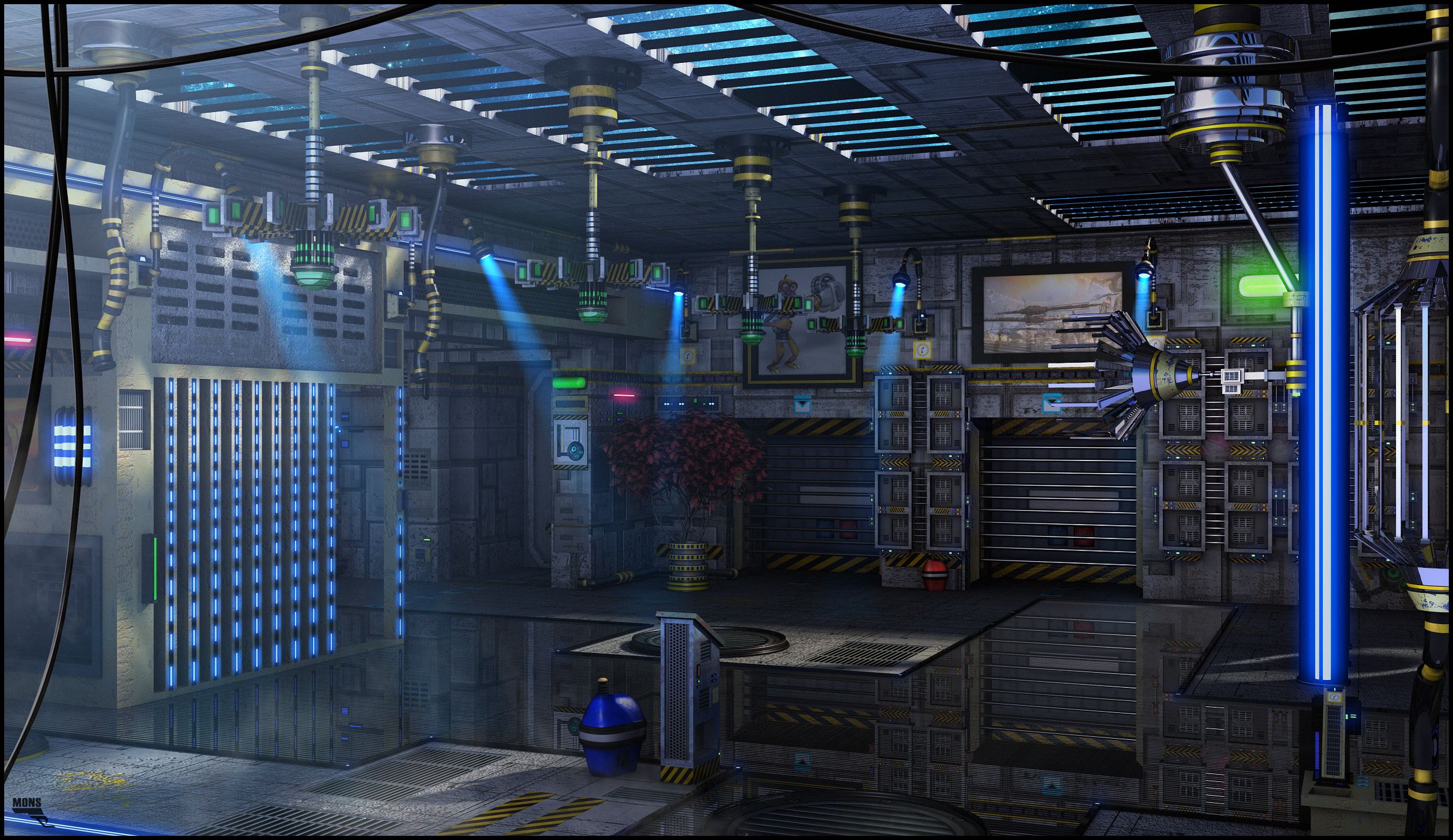 Sci-Fi Interior Base 3d model