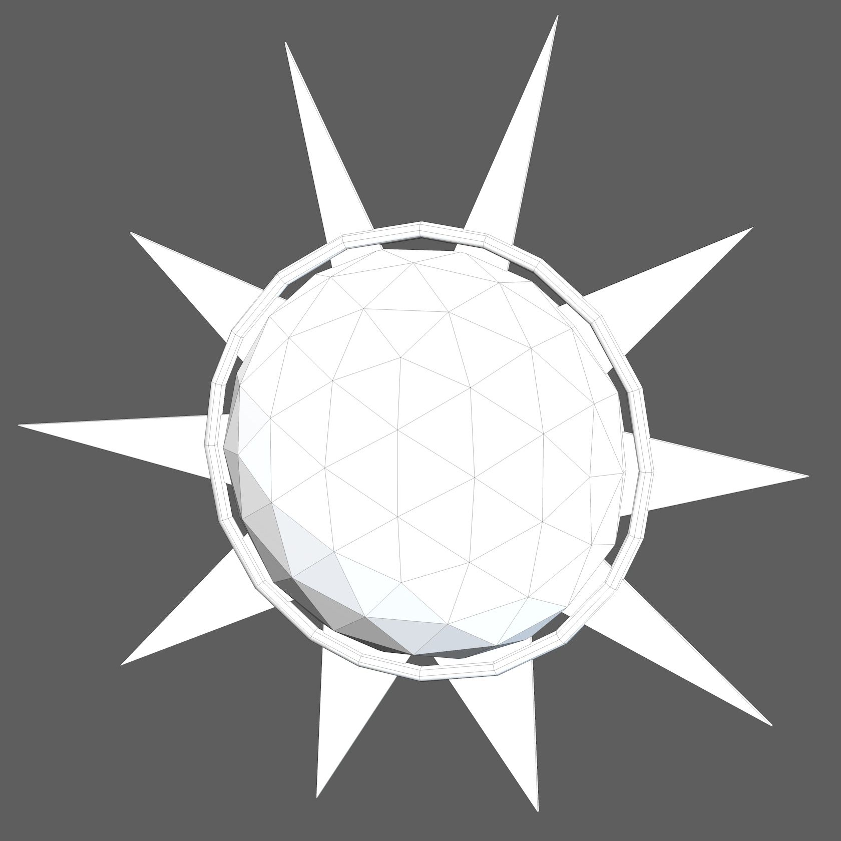 Low Poly Sun, chmury royalty-free 3d model - Preview no. 11