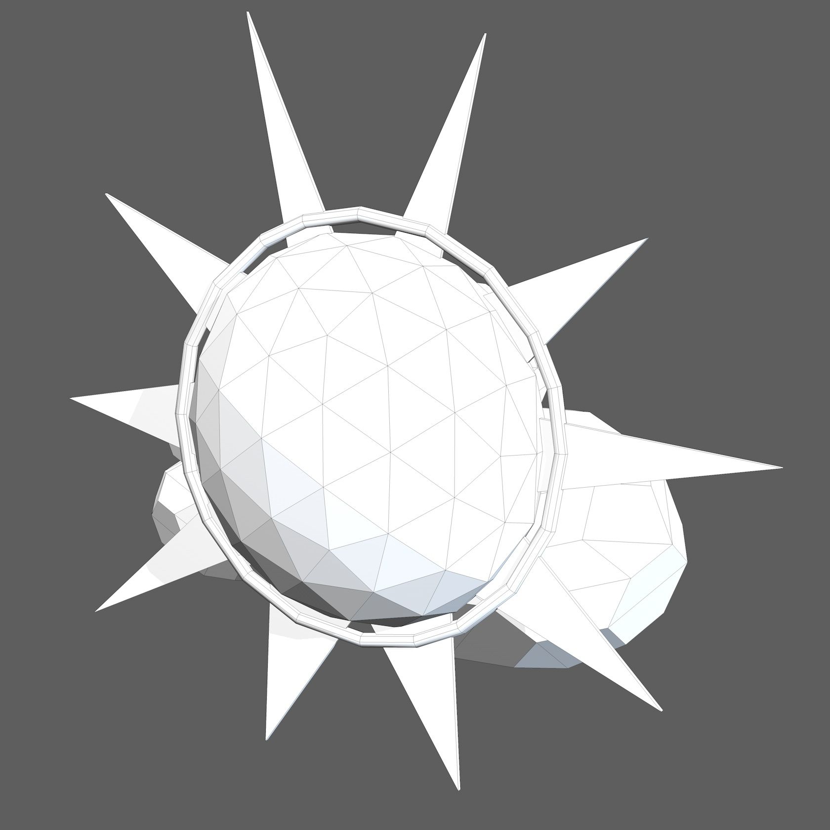 Low Poly Sun, chmury royalty-free 3d model - Preview no. 10