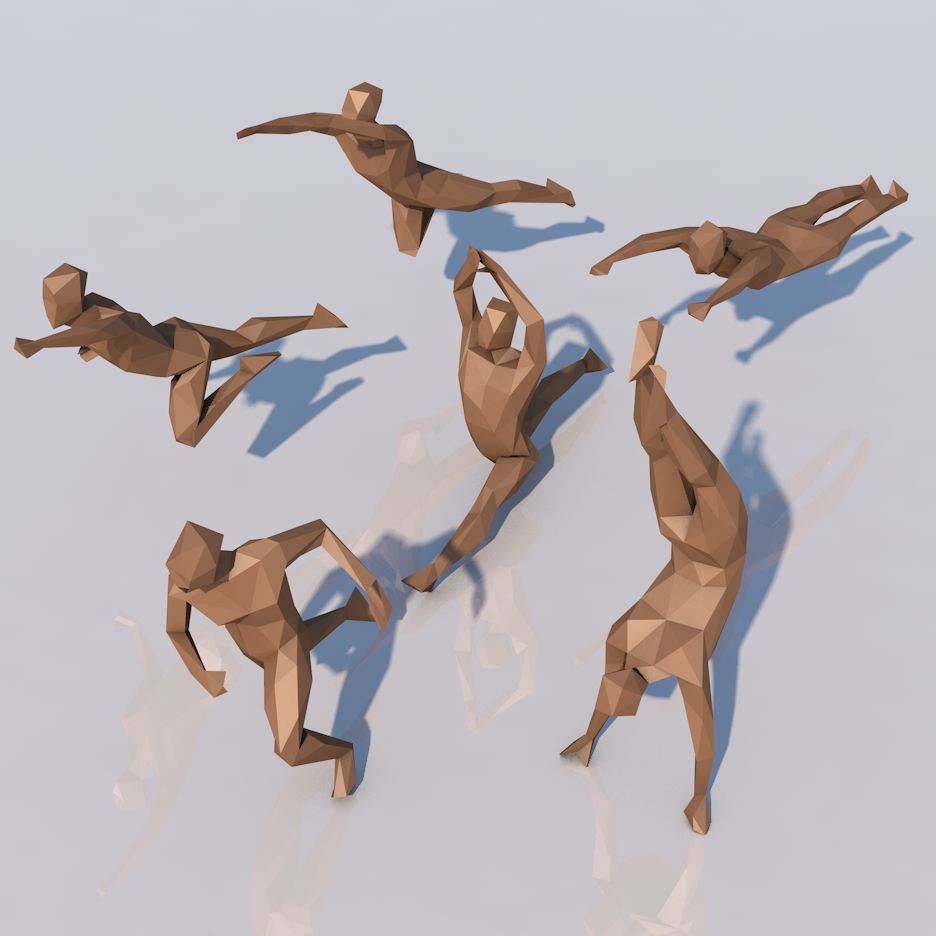 menschlich athletisch (Low-Poly) 3d model