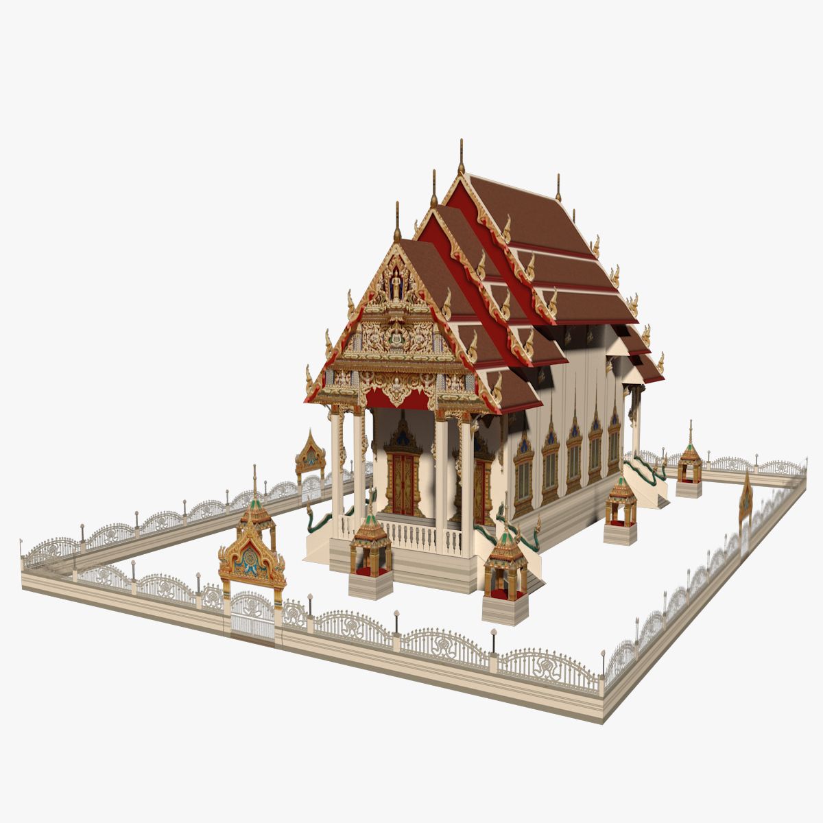 Chinesische Kirche - Low Poly 3d model