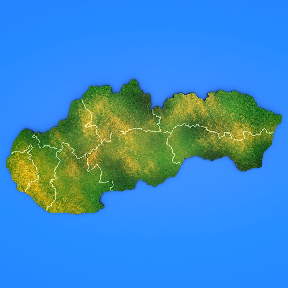 Slovakia detailed country map 3d model