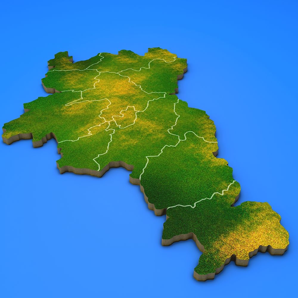 Slovenia detailed country map royalty-free 3d model - Preview no. 2