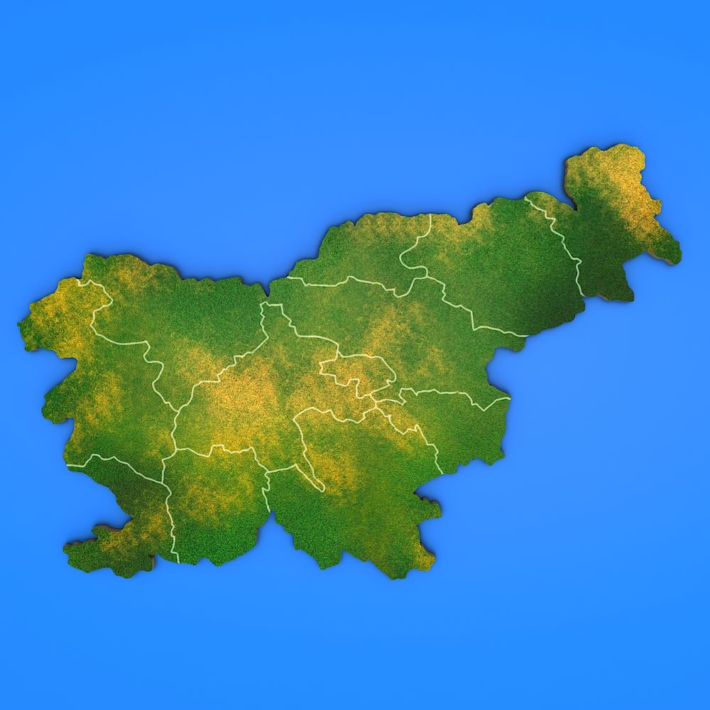 Slovenia detailed country map 3d model