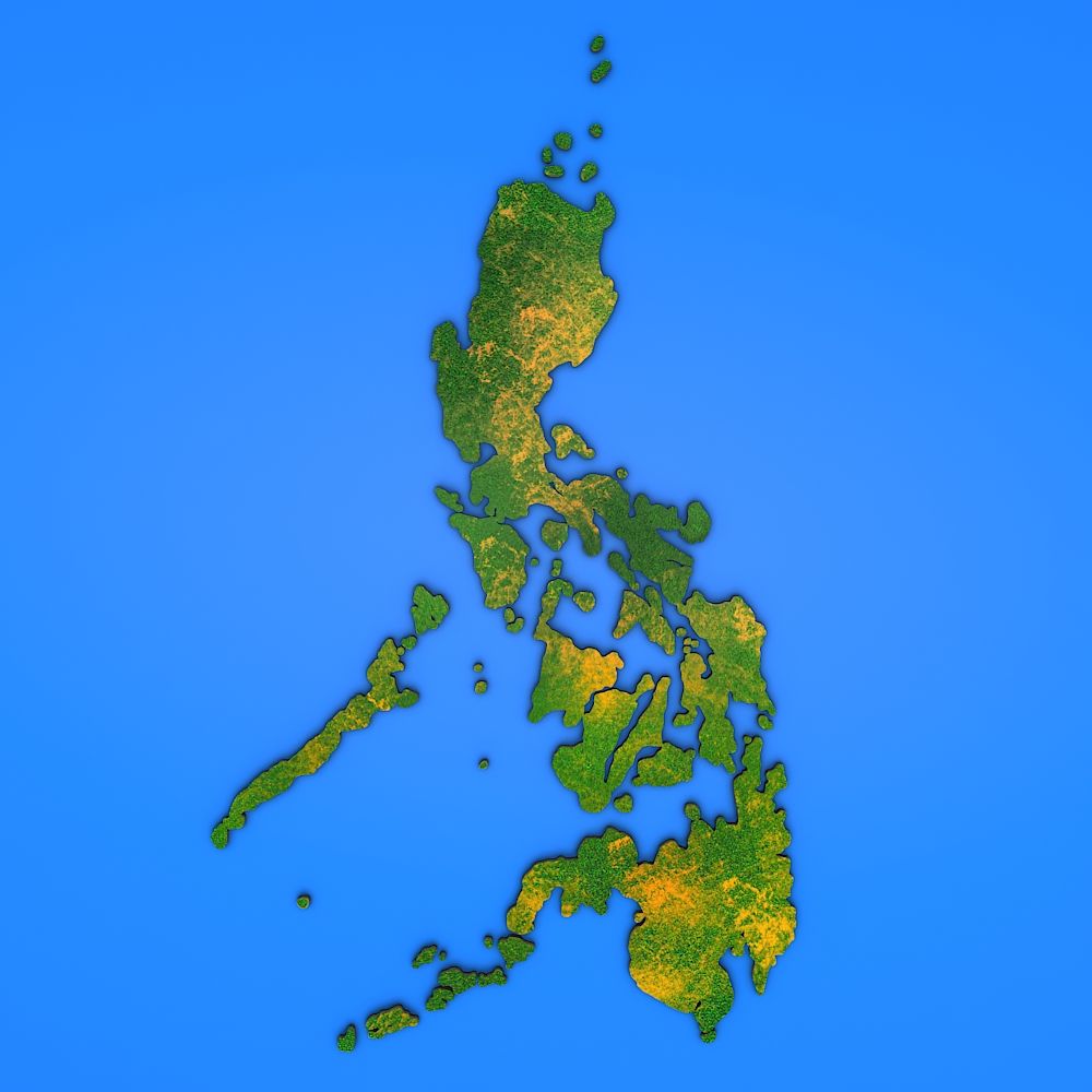 Philippines detailed country map 3d model