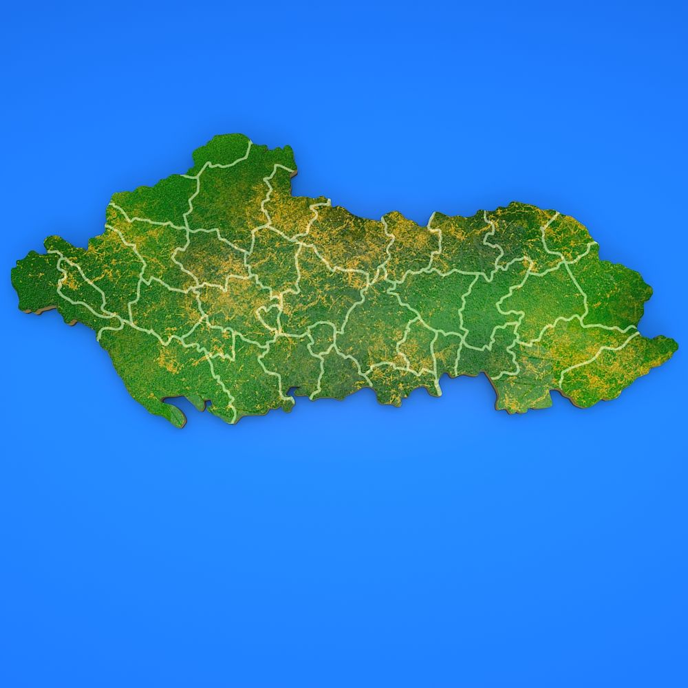 Albania detailed country map 3d model