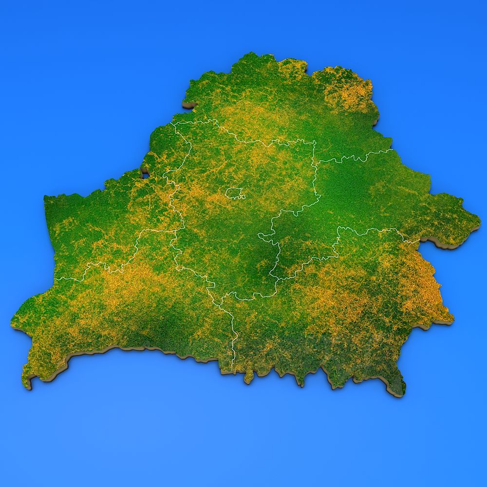 Belarus detailed country map 3d model