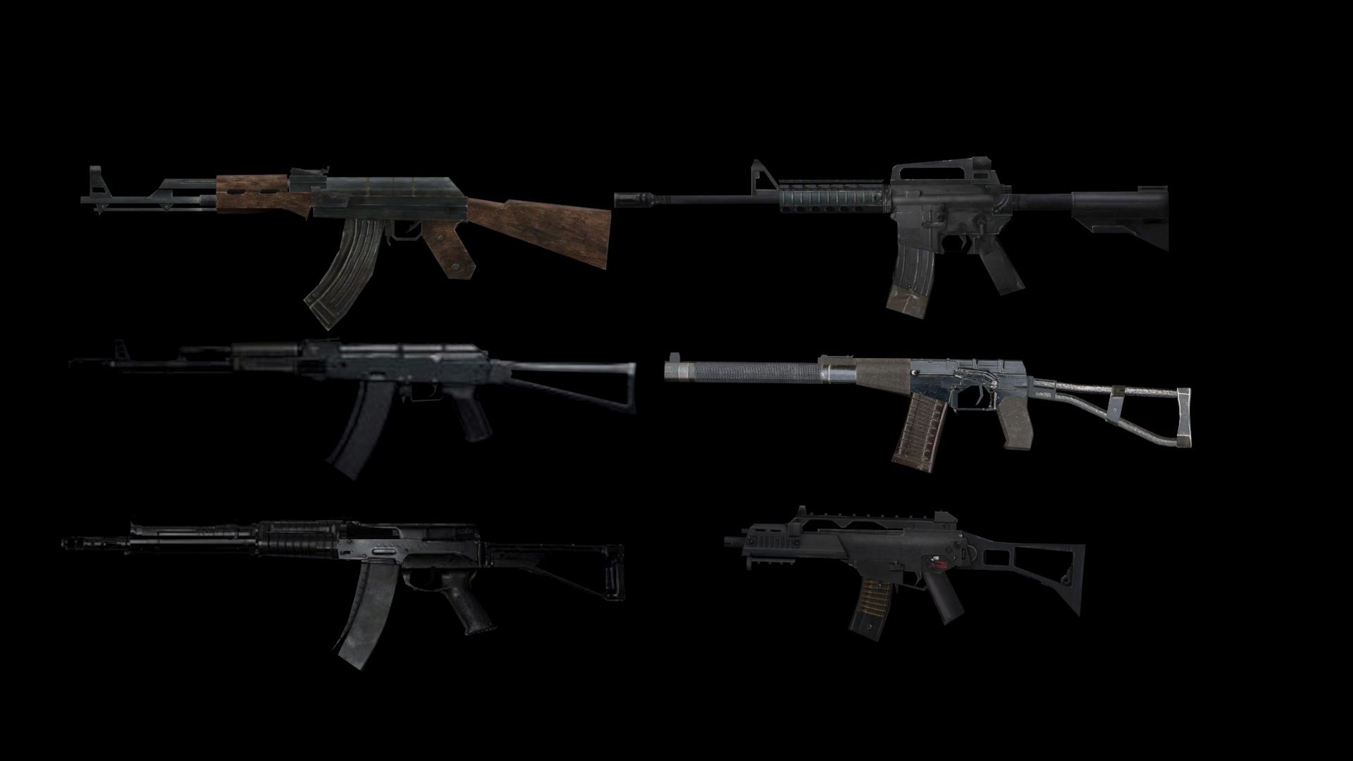 Assault Rifles Weapons Pack 3d model