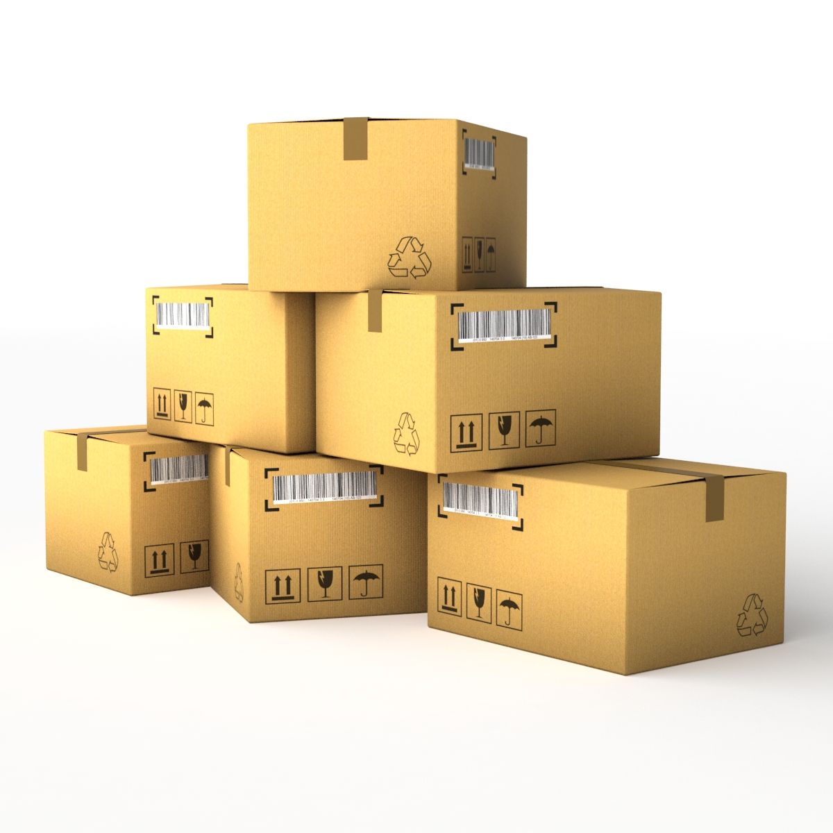 Carton boxes 3d model