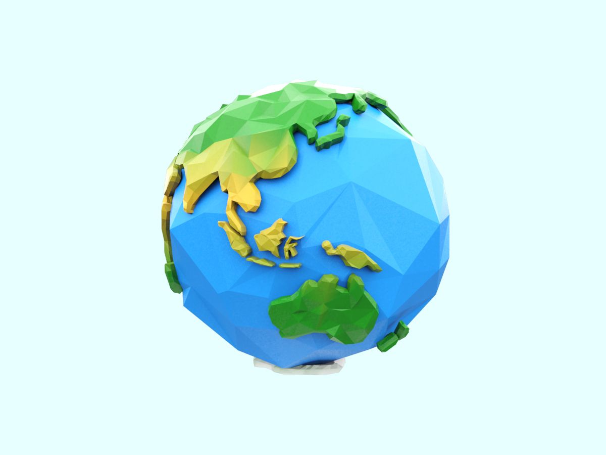 Low Poly Earth 3d model