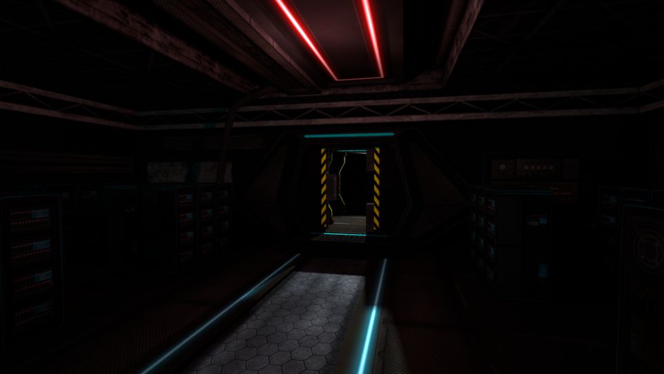 Sci Fi server room royalty-free 3d model - Preview no. 2