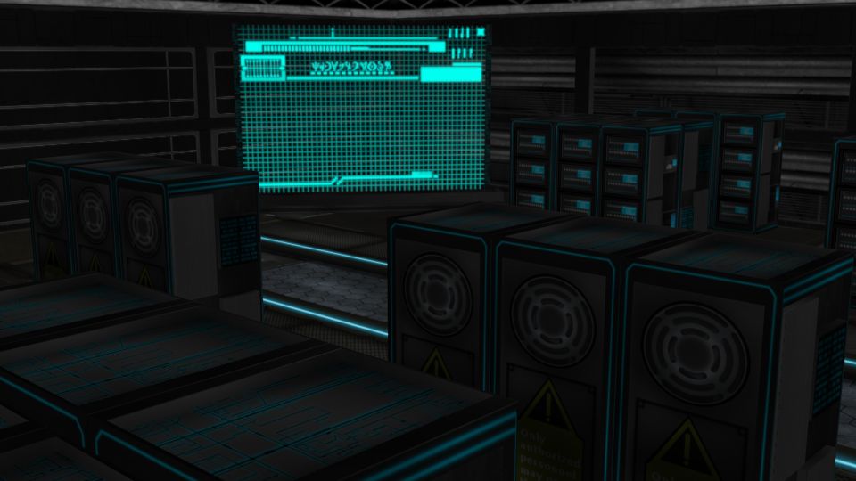 Sci Fi server room royalty-free 3d model - Preview no. 6