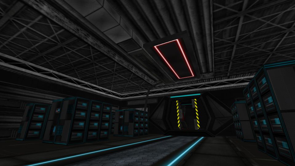 Sci Fi server room royalty-free 3d model - Preview no. 9